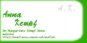anna kempf business card